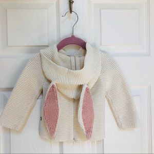 EUC Cream Hooded Sweater with Rabbit Ears by Oeuf
